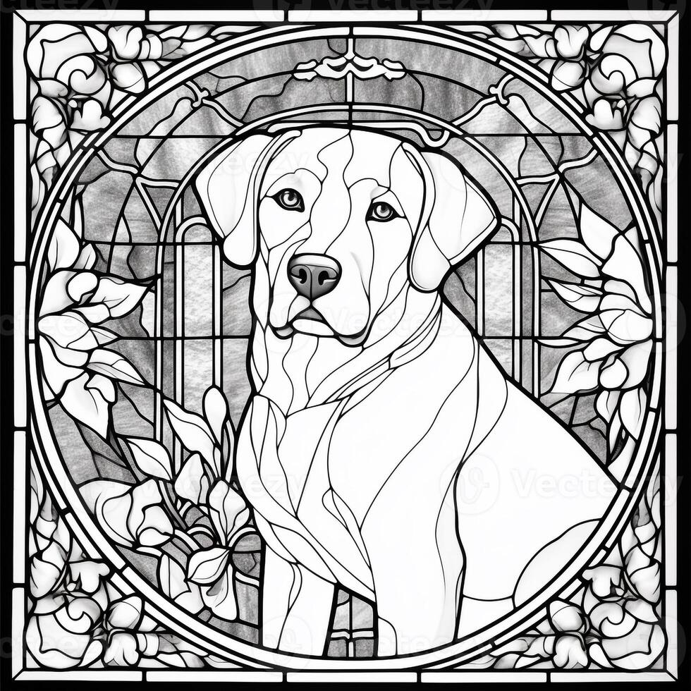 Stained Glass Dog Coloring pages photo