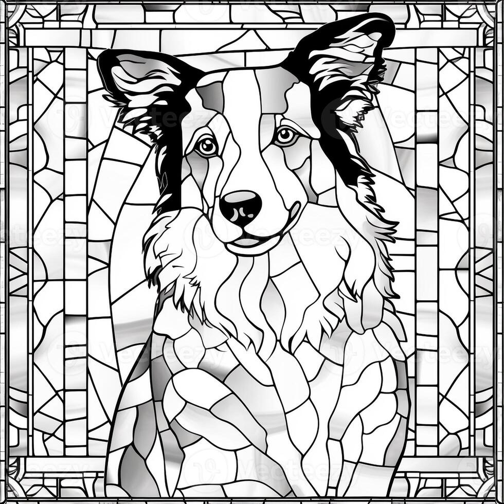 Stained Glass Dog Coloring pages photo