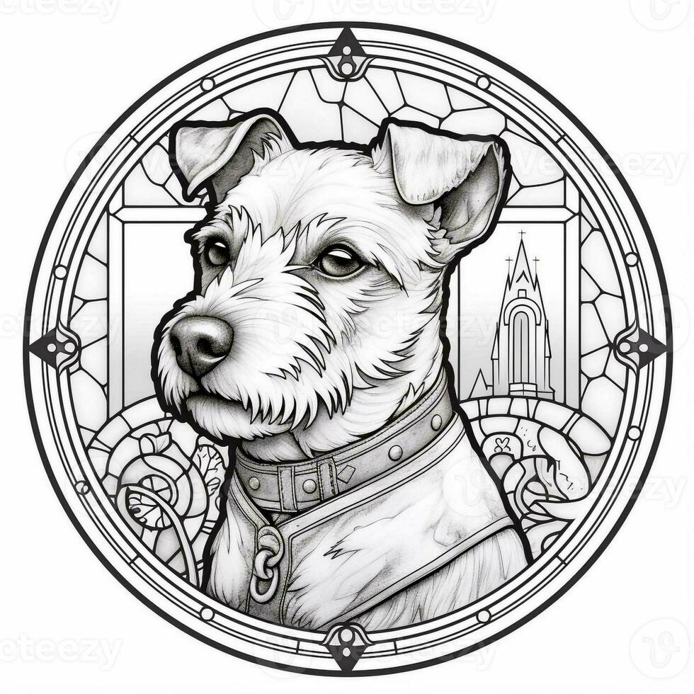 Stained Glass Dog Coloring pages photo