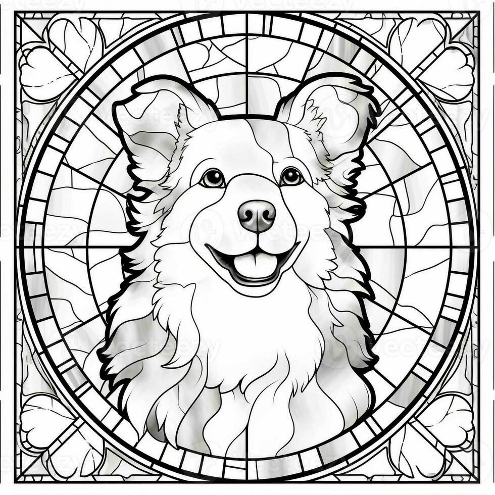 Stained Glass Dog Coloring pages photo