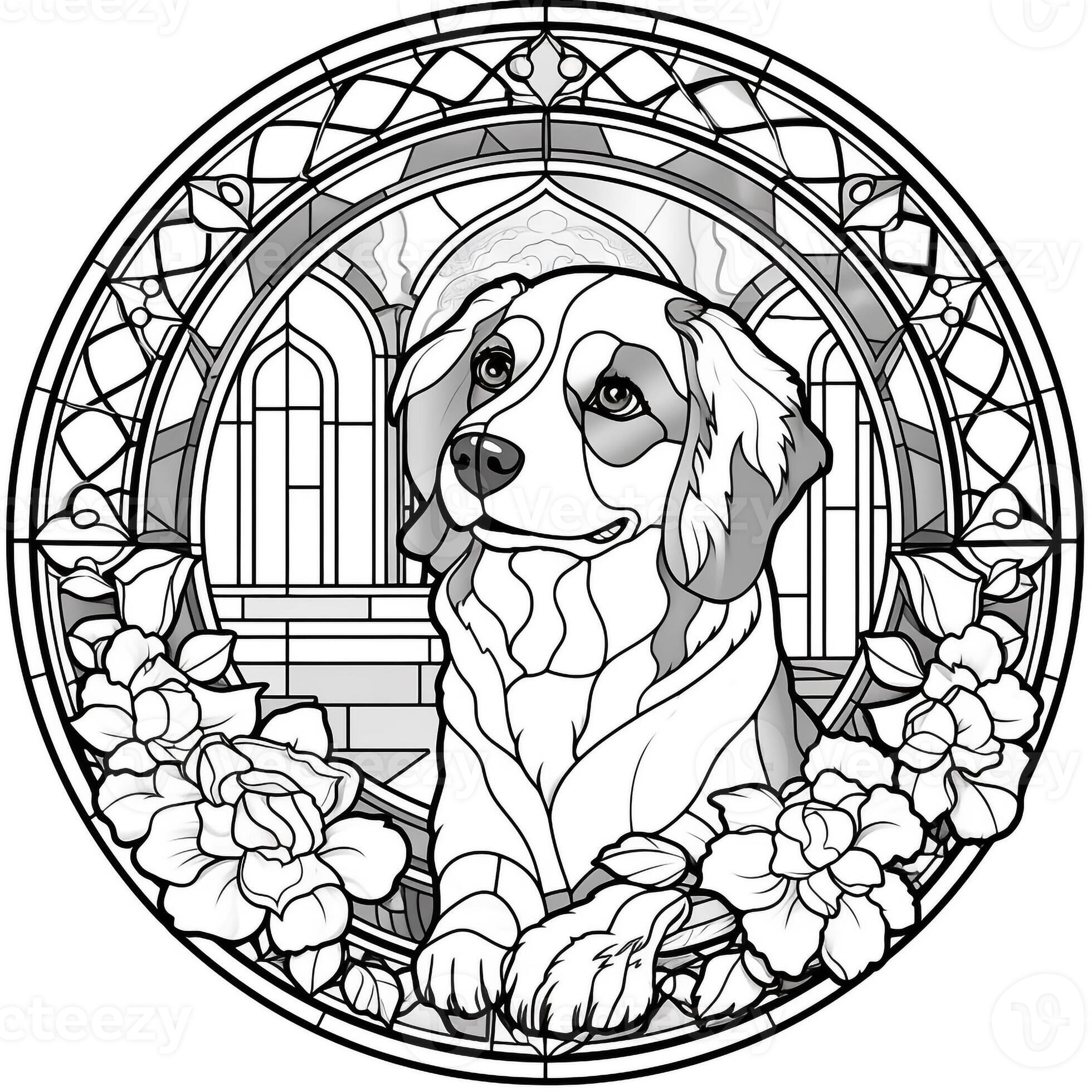 stained-glass-dog-coloring-pages-26881339-stock-photo-at-vecteezy