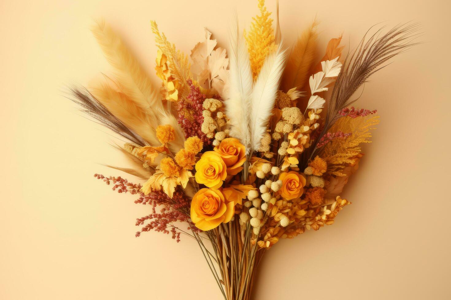 autumn composition with copy space AI Generative photo