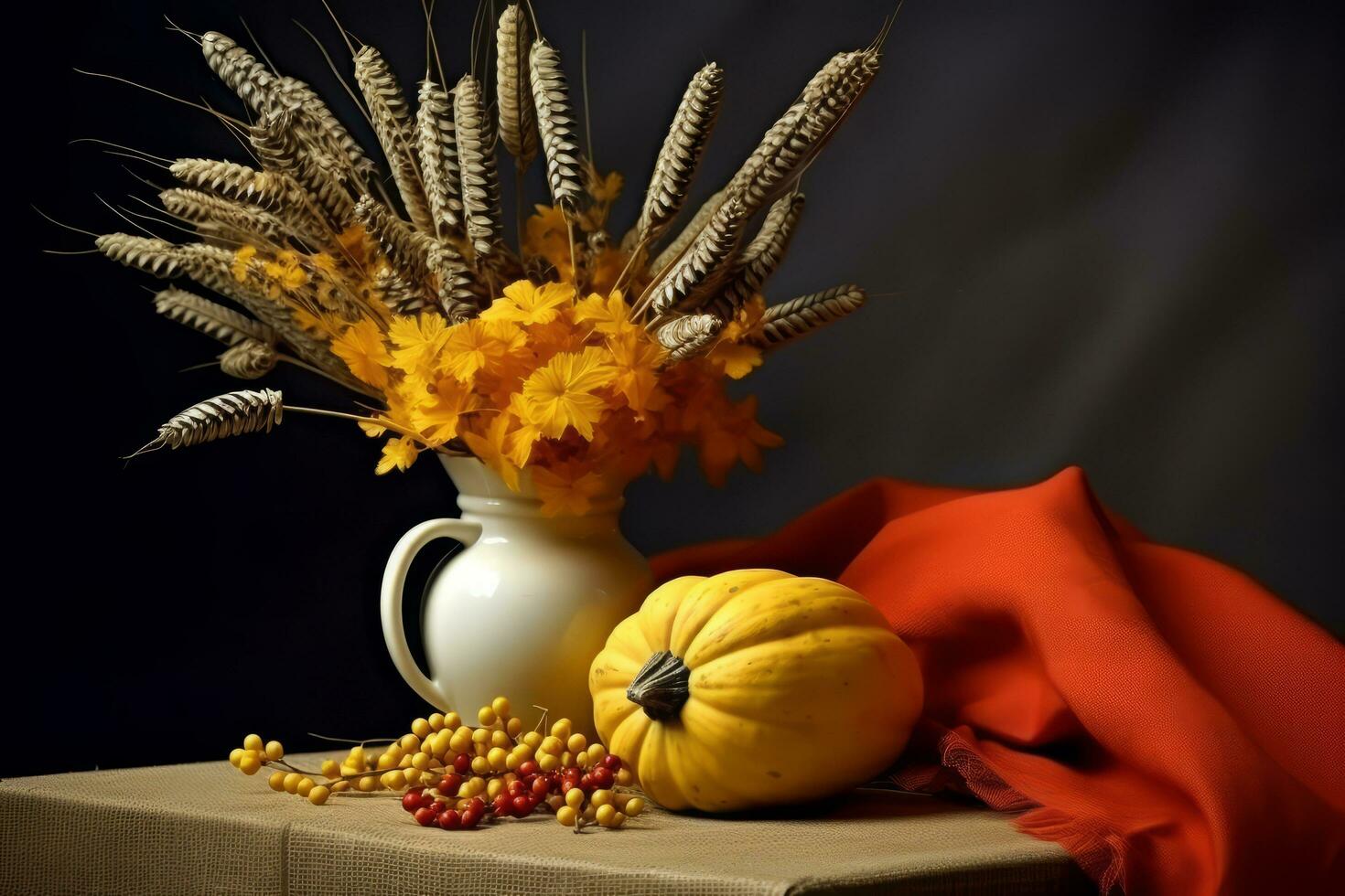 autumn composition with copy space AI Generative photo