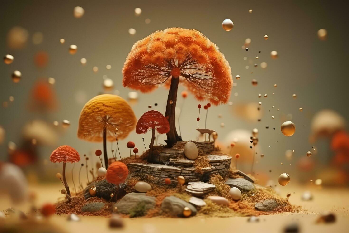autumn composition with copy space AI Generative photo