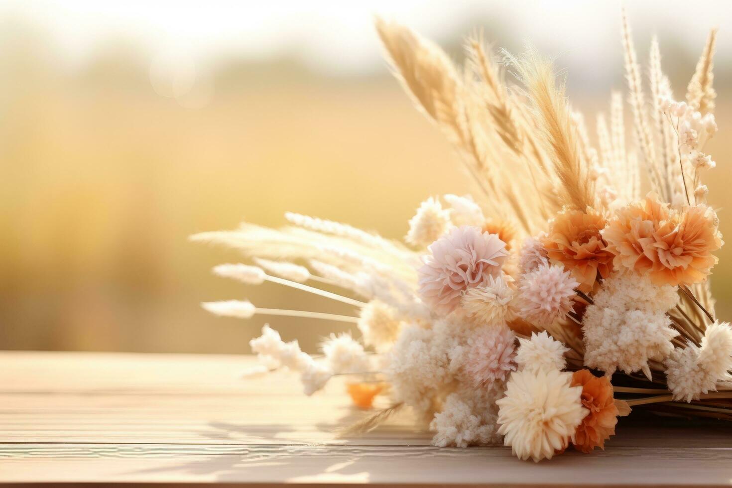 autumn composition with copy space AI Generative photo