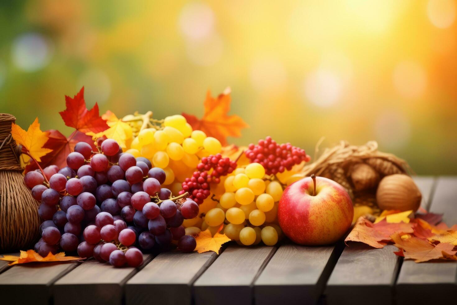 autumn composition with copy space AI Generative photo