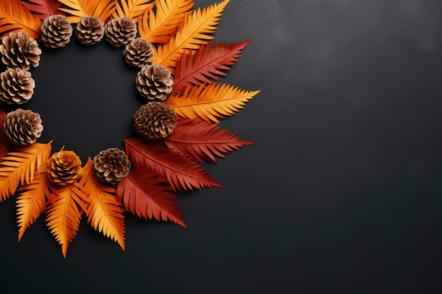 autumn composition with copy space AI Generative photo