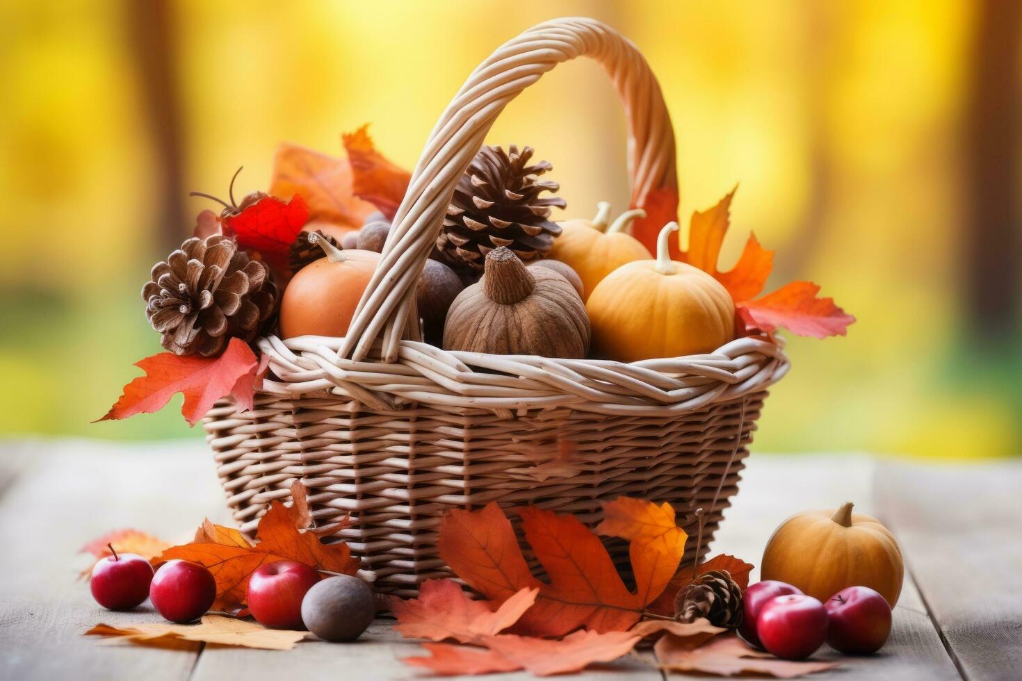 autumn composition with copy space AI Generative photo