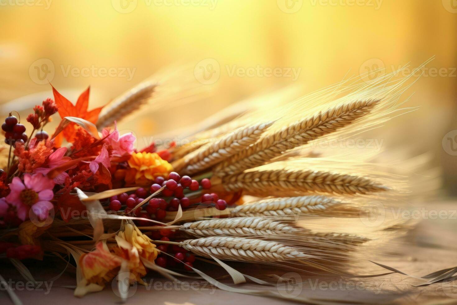 autumn composition with copy space AI Generative photo