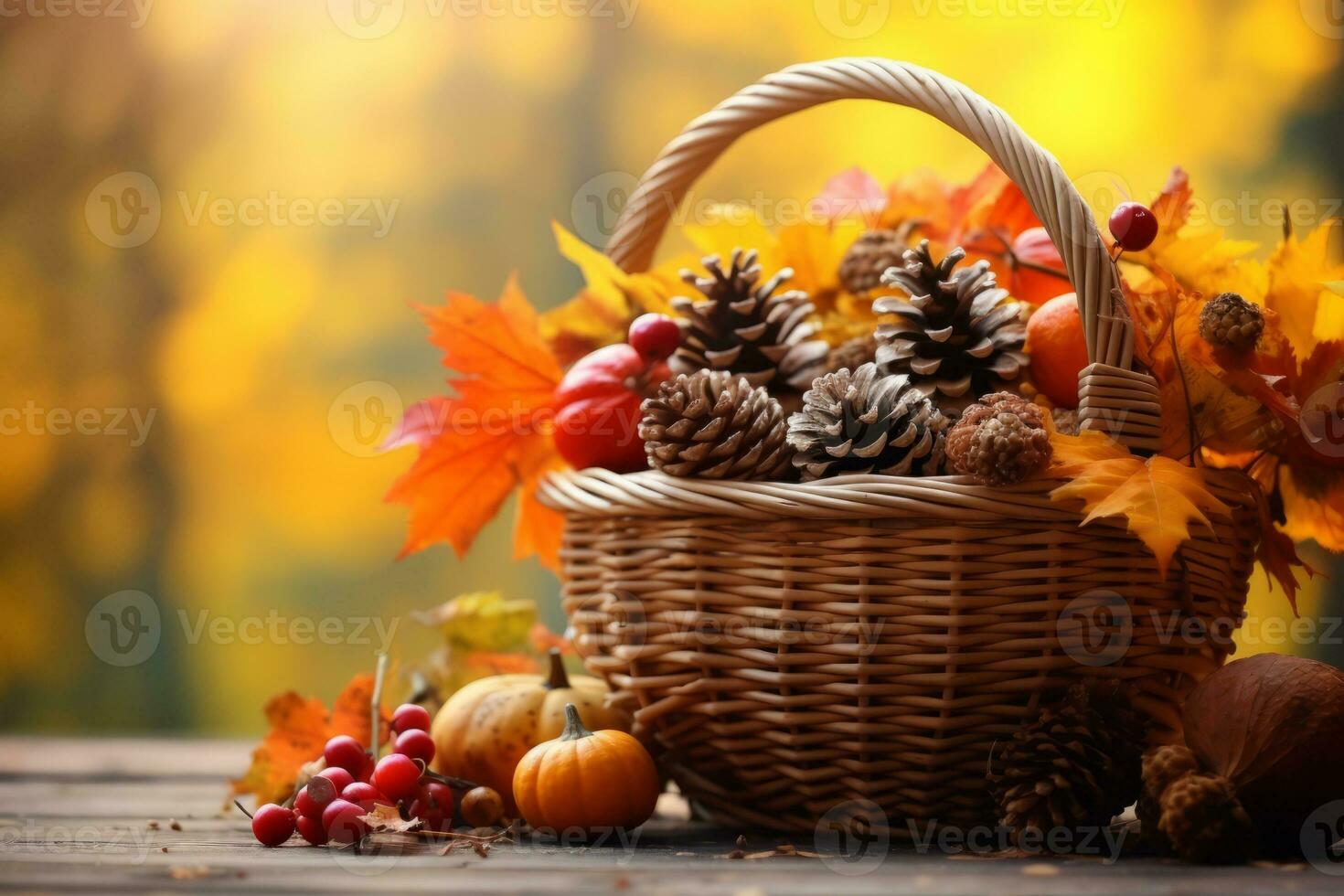 autumn composition with copy space AI Generative photo