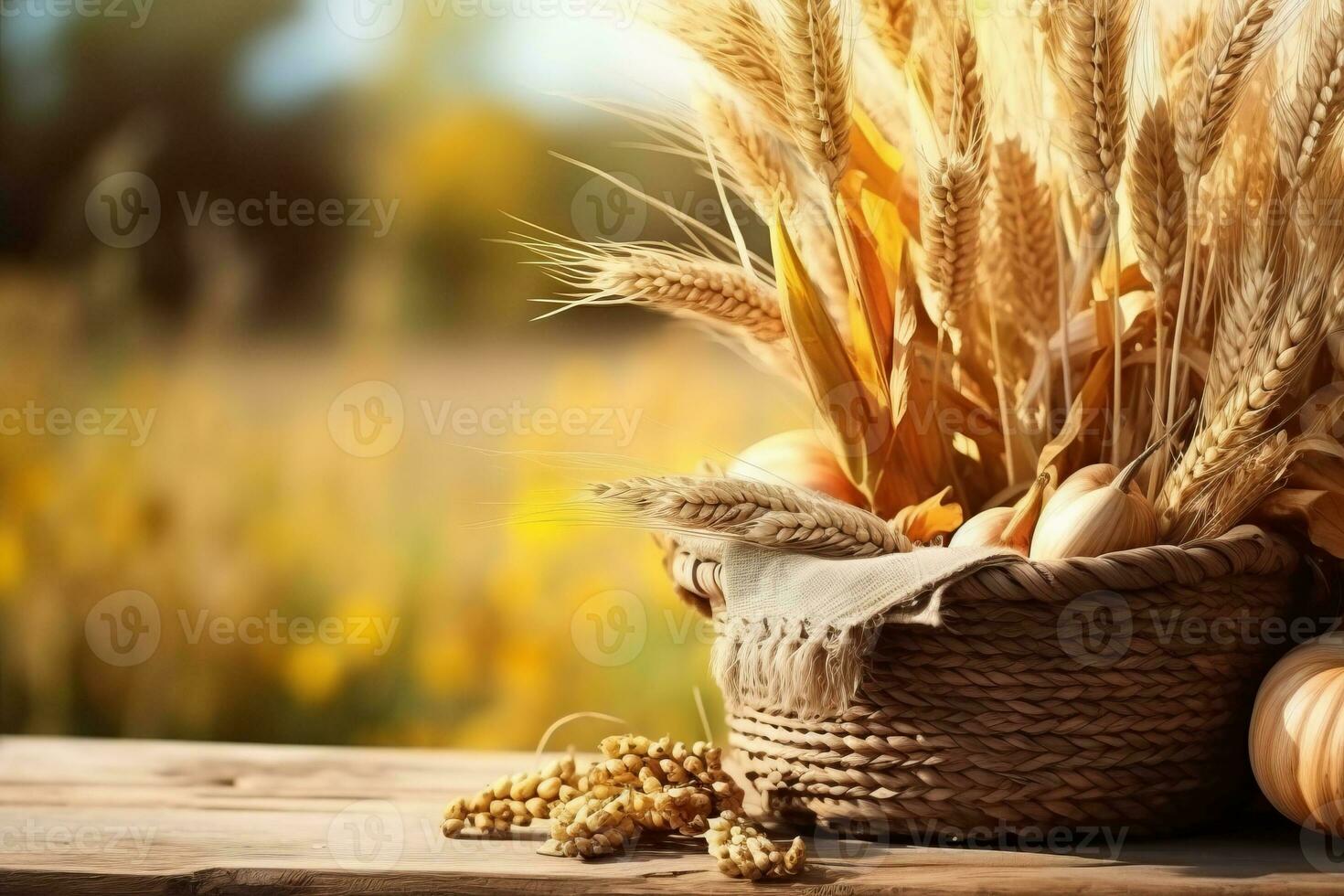 autumn composition with copy space AI Generative photo