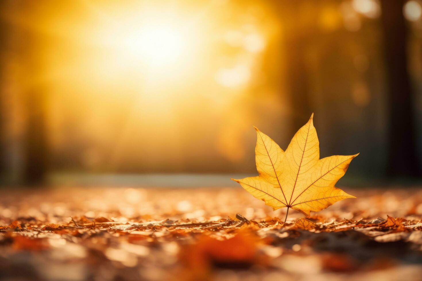 otoño composición con Copiar espacio ai generativo foto