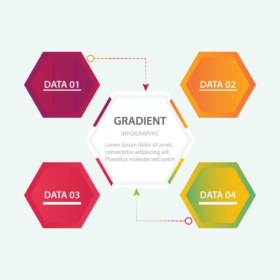 Gradient vector infographic design template with 4 level or steps or options