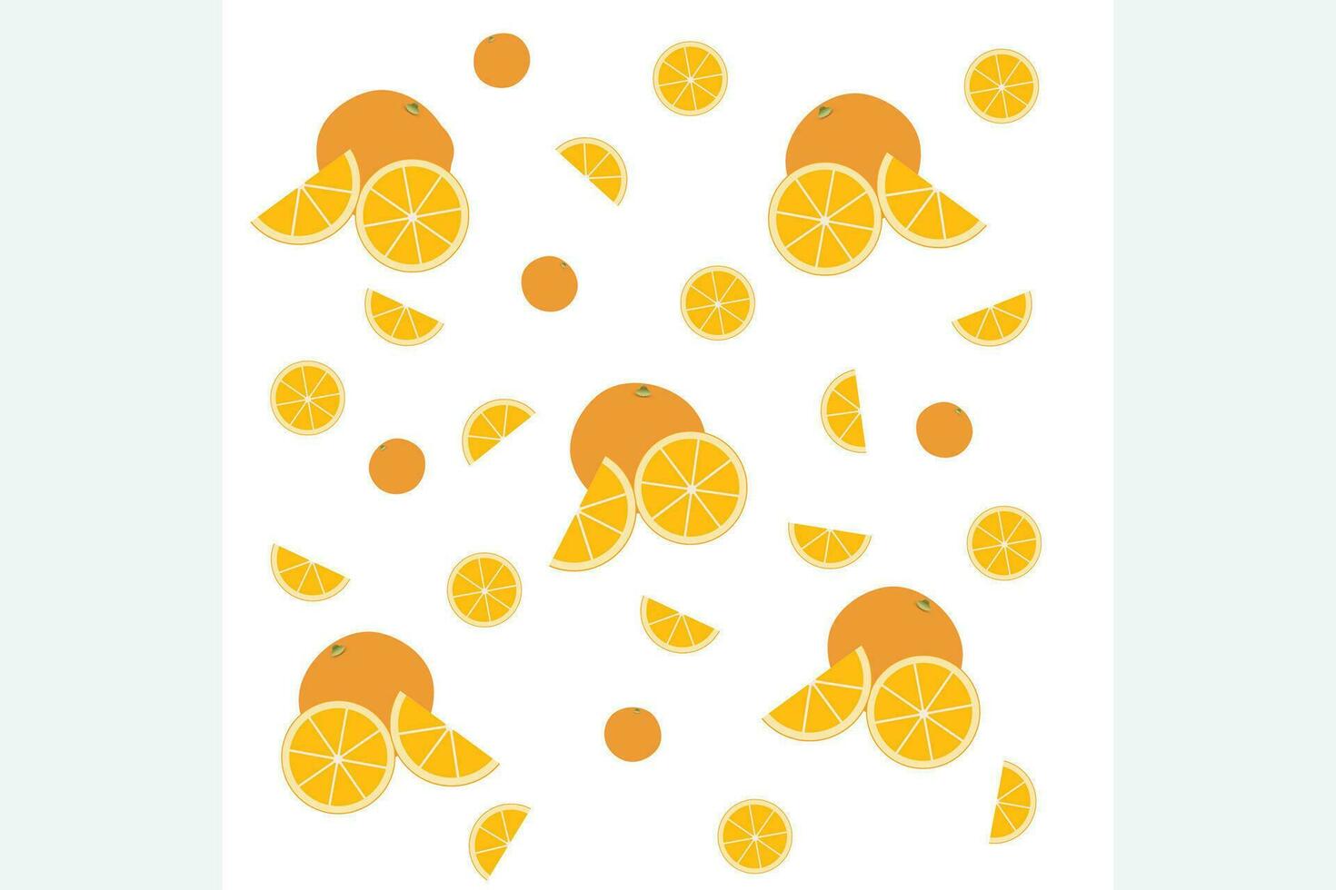 Realistic oranges seamless pattern. Flat design. fruit, healthy vegan food wallpaper. Orange, Vector illustration.