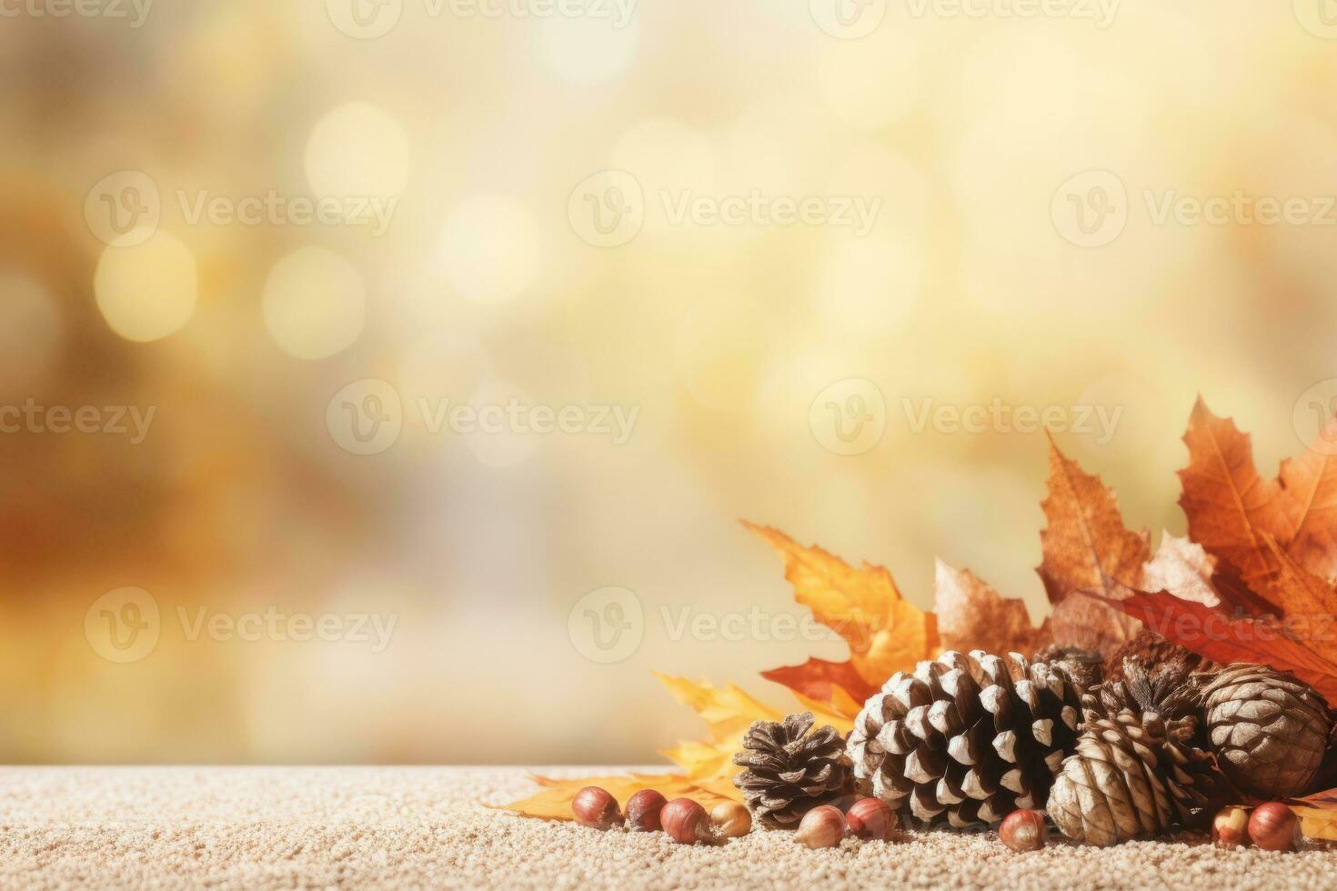 autumn composition with copy space AI Generative photo