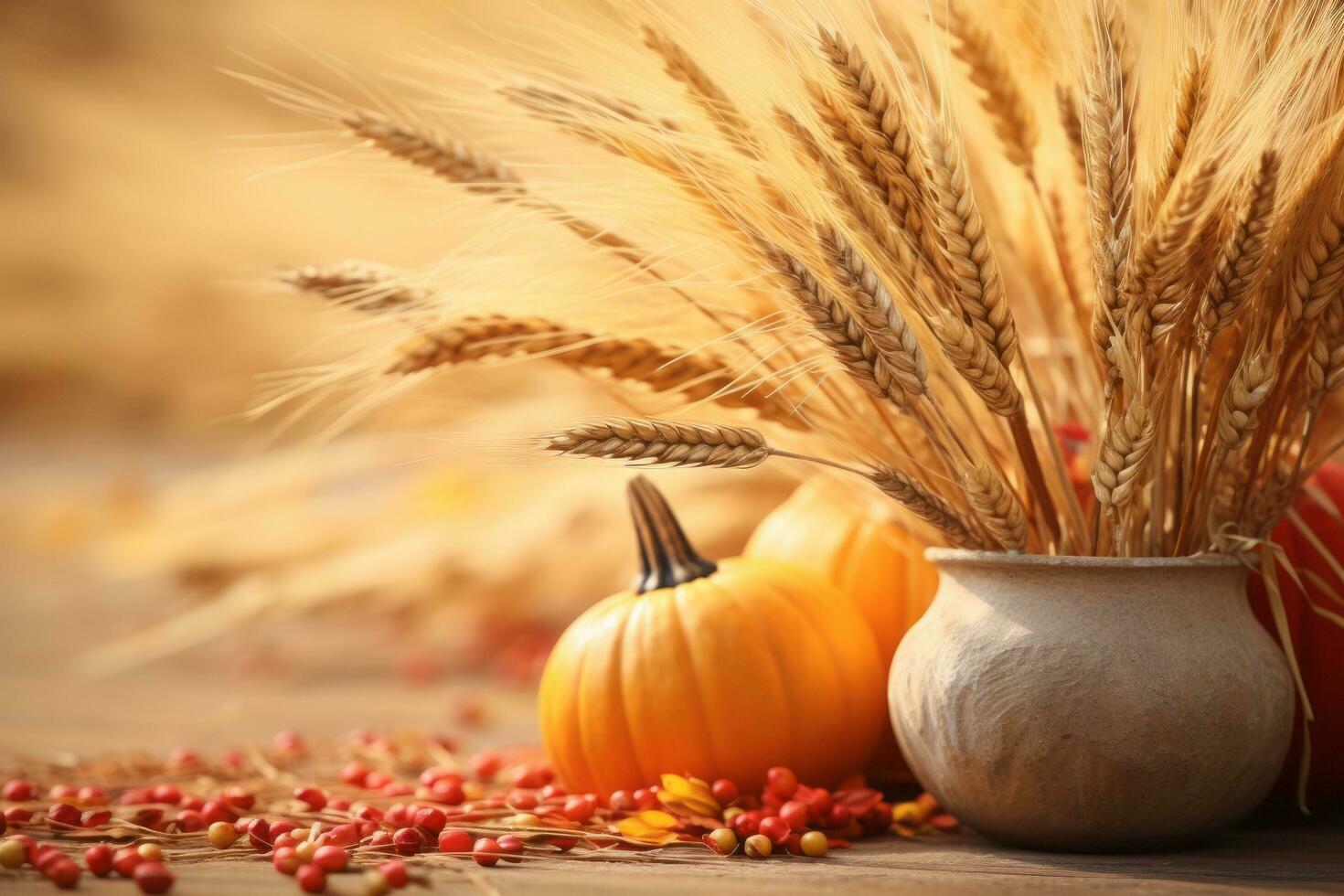 autumn composition with copy space AI Generative photo