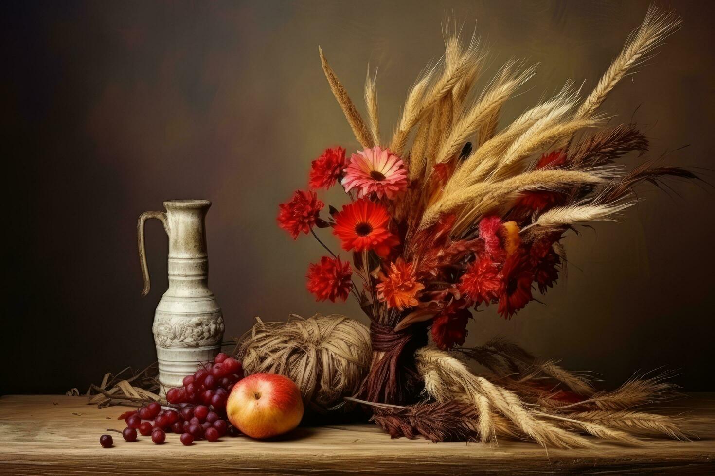 autumn composition with copy space AI Generative photo