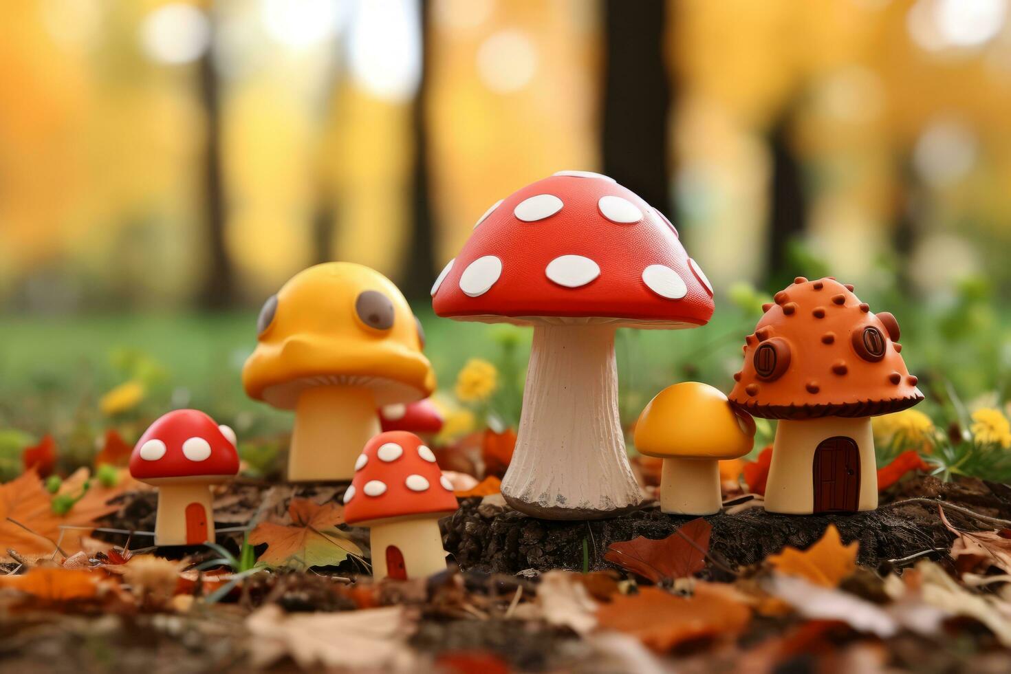 autumn composition with copy space AI Generative photo