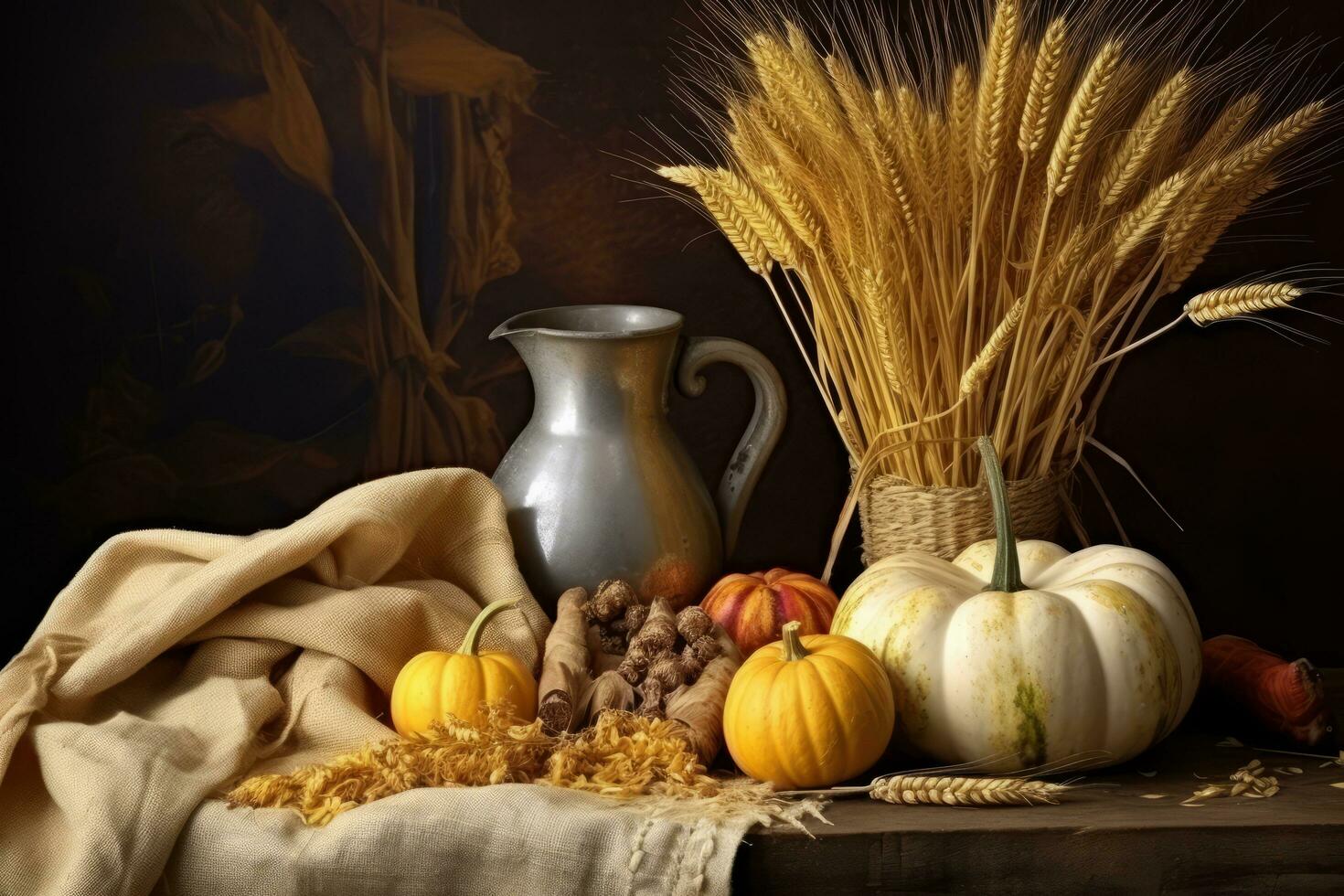 autumn composition with copy space AI Generative photo