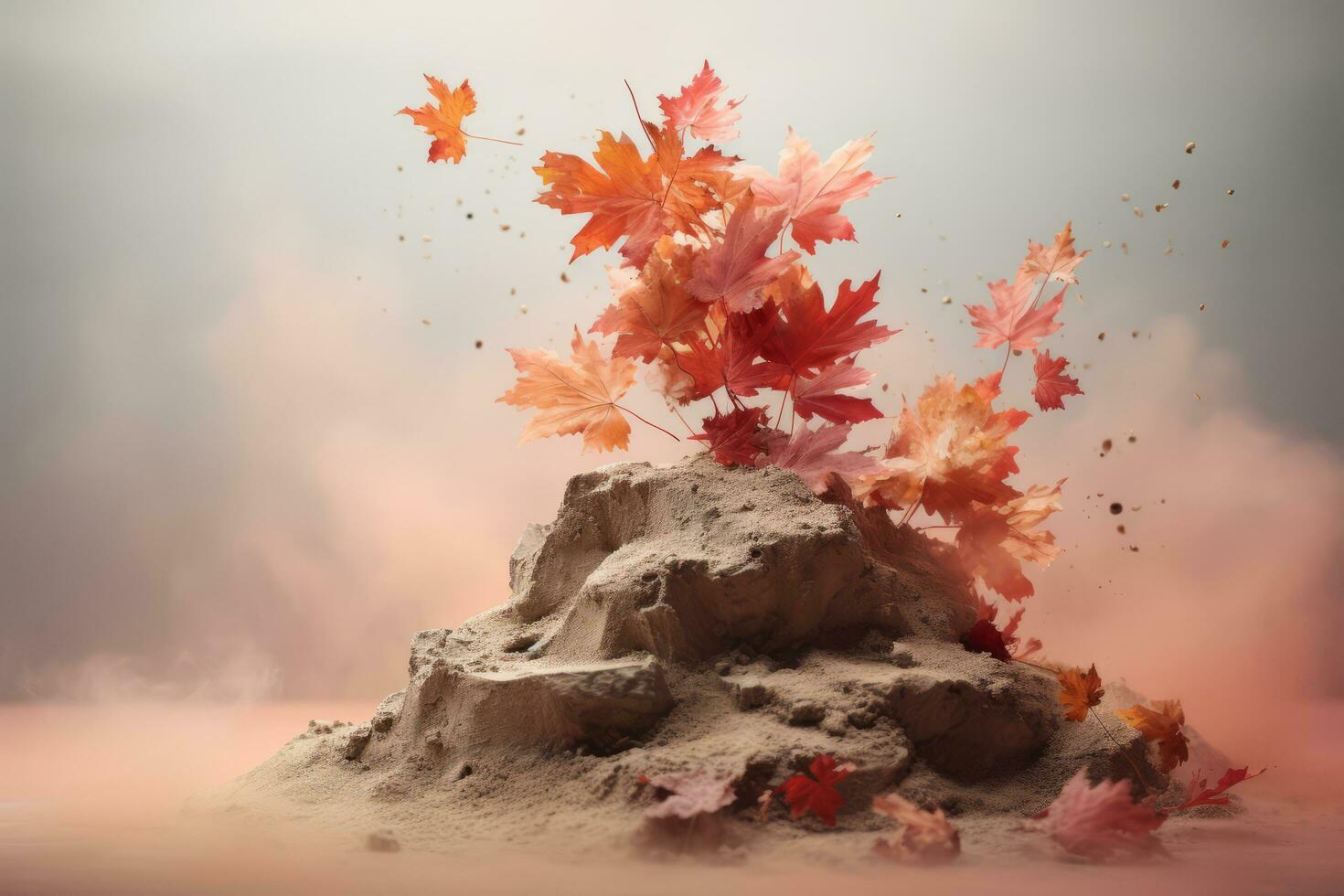 autumn composition with copy space AI Generative photo