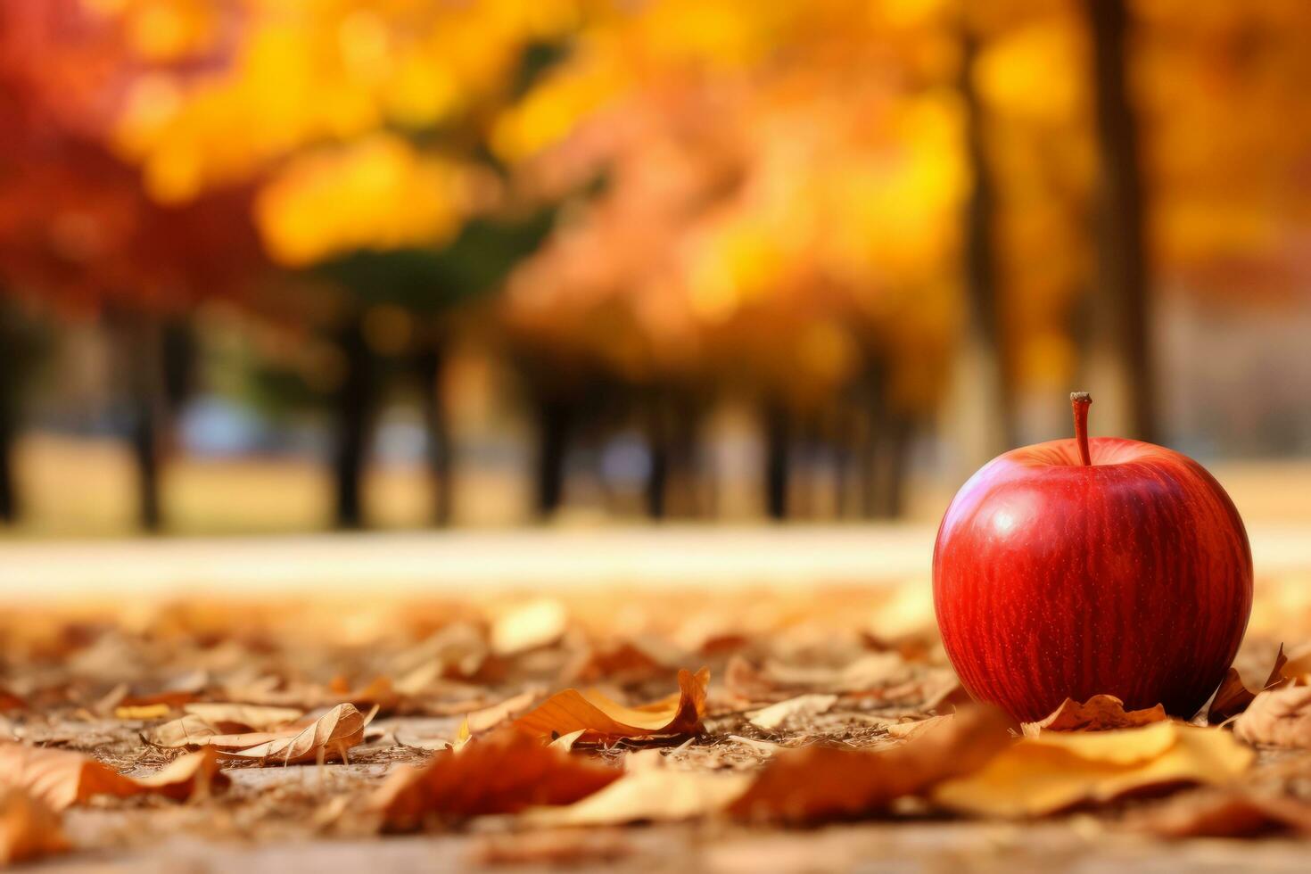 otoño composición con Copiar espacio ai generativo foto