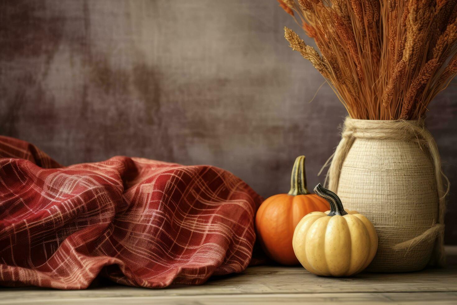autumn composition with copy space AI Generative photo