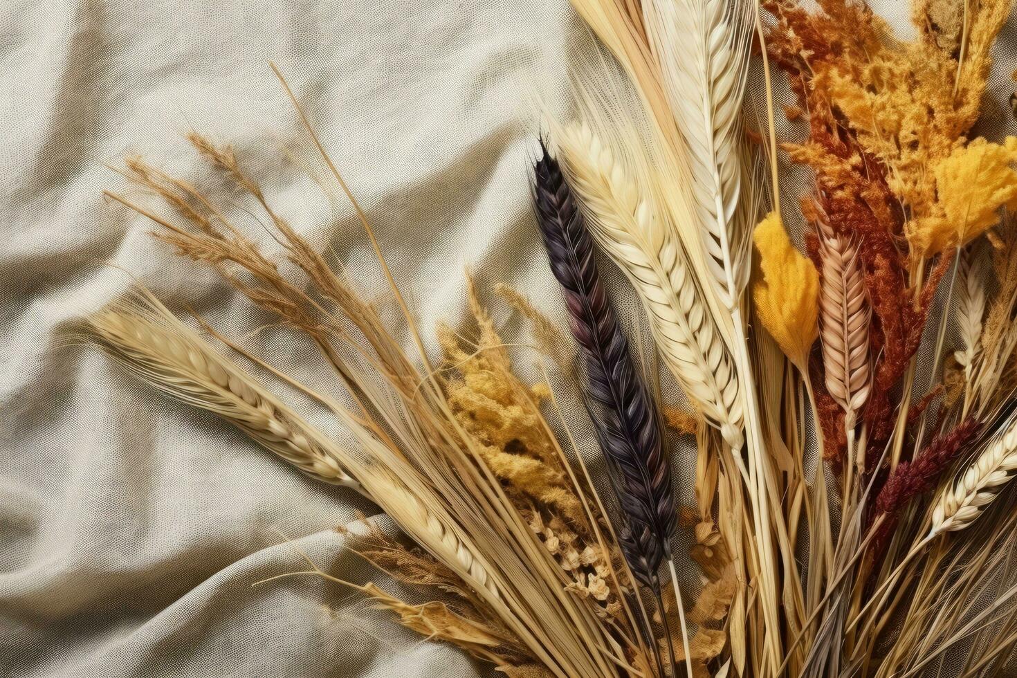 autumn composition with copy space AI Generative photo