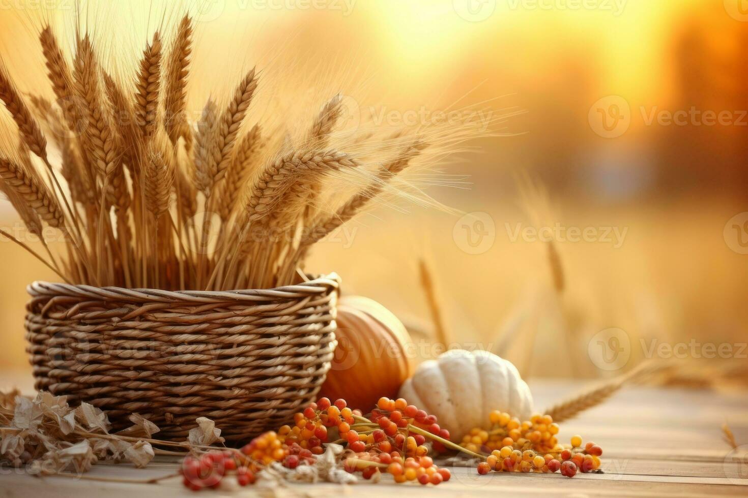 autumn composition with copy space AI Generative photo