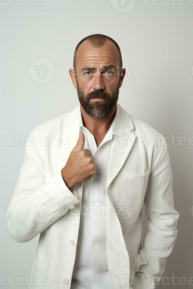 Studio shot of handsome man dynamic emotional gestures AI Generative photo