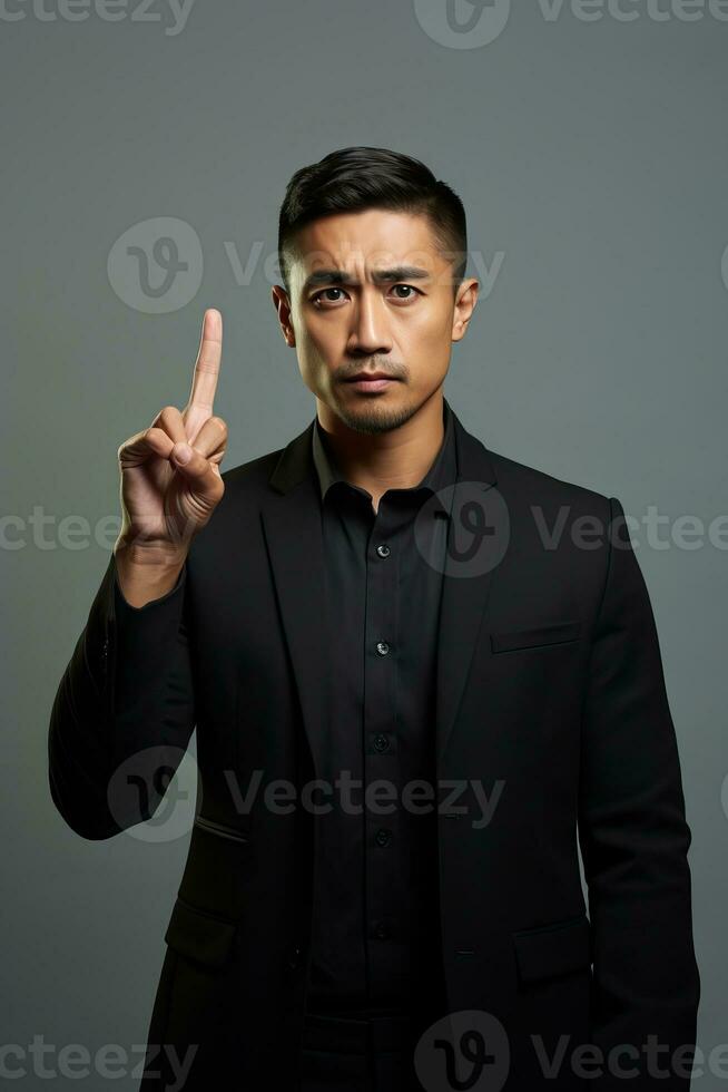 handsome asian man emotional dynamic pose AI Generative photo