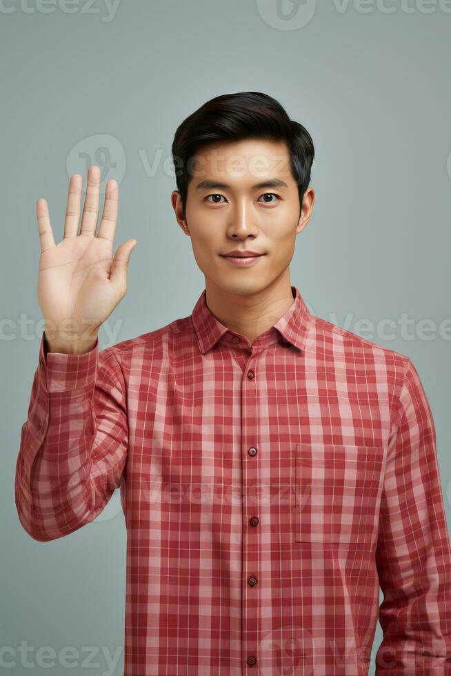 handsome asian man emotional dynamic pose AI Generative photo