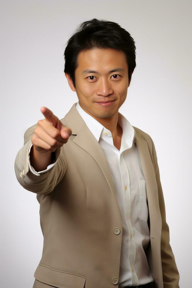 handsome asian man emotional dynamic pose AI Generative photo