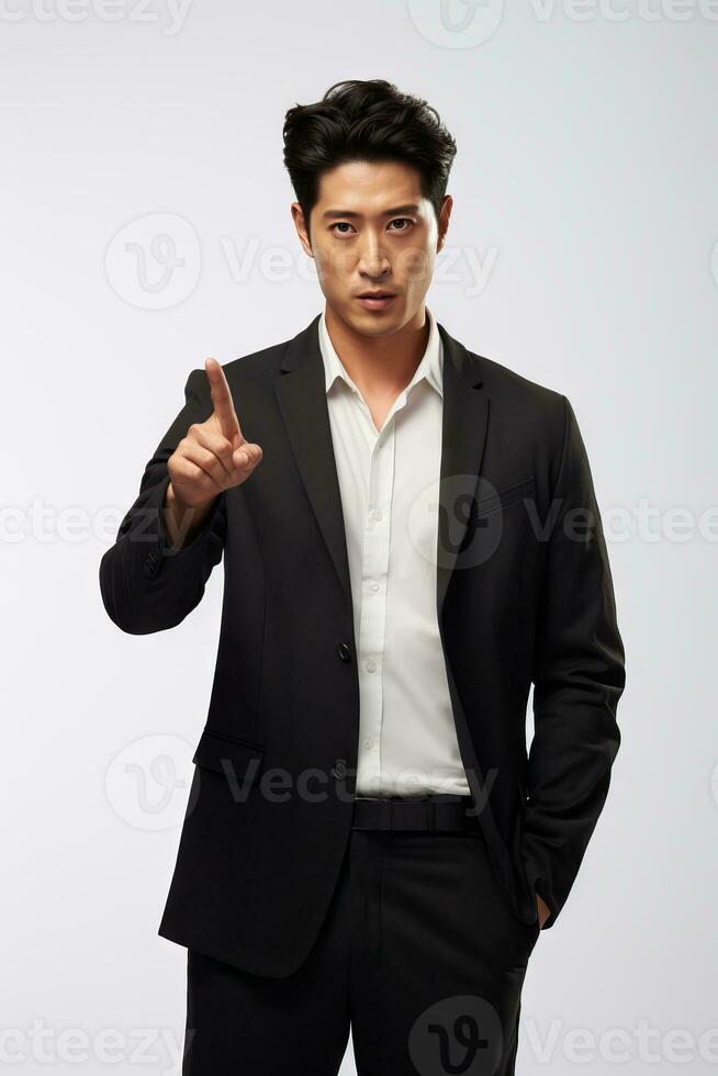 handsome asian man emotional dynamic pose AI Generative photo