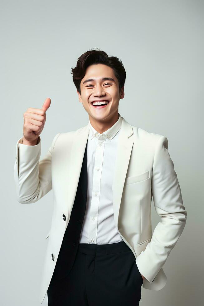handsome asian man emotional dynamic pose AI Generative photo