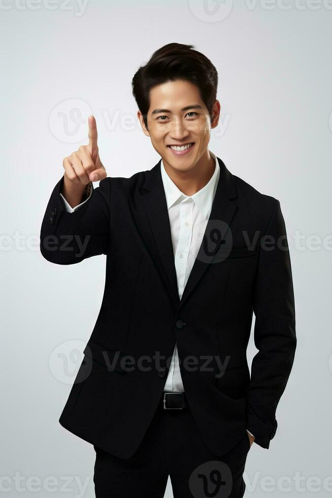 handsome asian man emotional dynamic pose AI Generative photo
