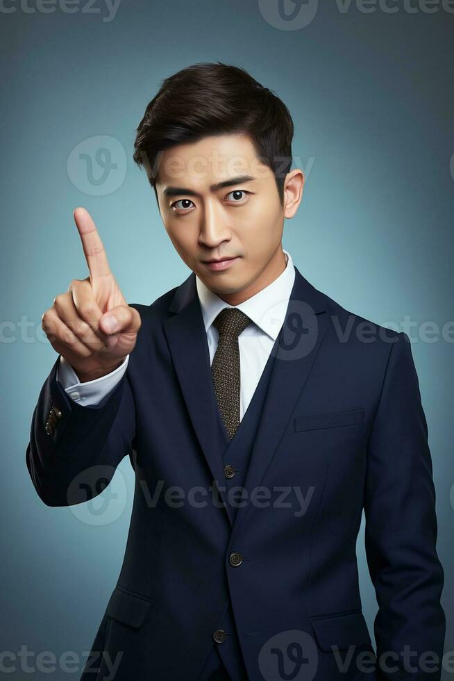handsome asian man emotional dynamic pose AI Generative photo