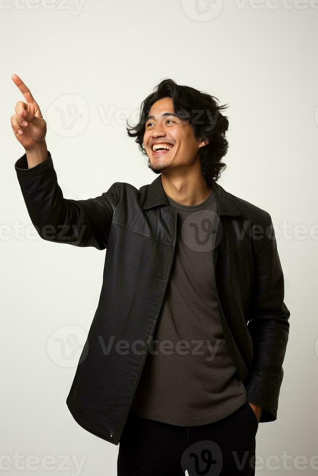 handsome asian man emotional dynamic pose AI Generative photo