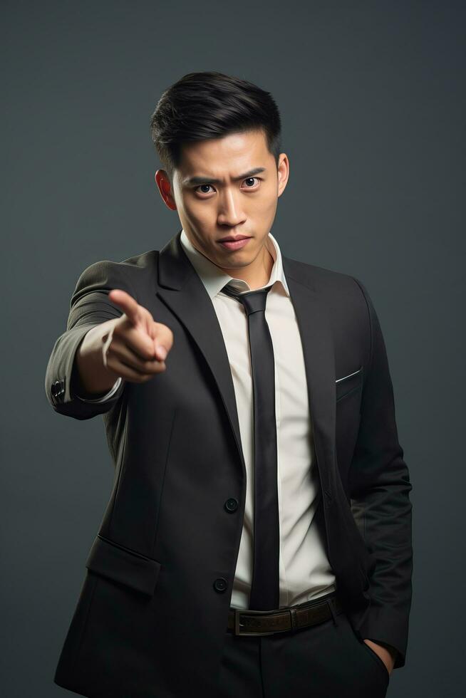 handsome asian man emotional dynamic pose AI Generative photo