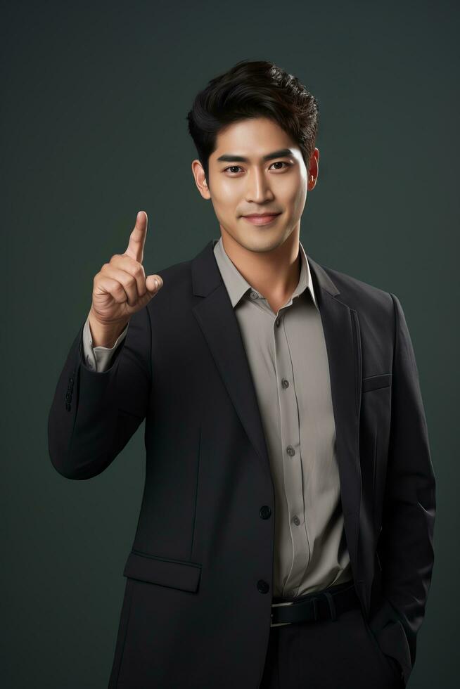handsome asian man emotional dynamic pose AI Generative photo