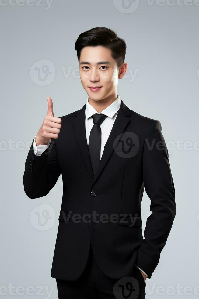 handsome asian man emotional dynamic pose AI Generative photo