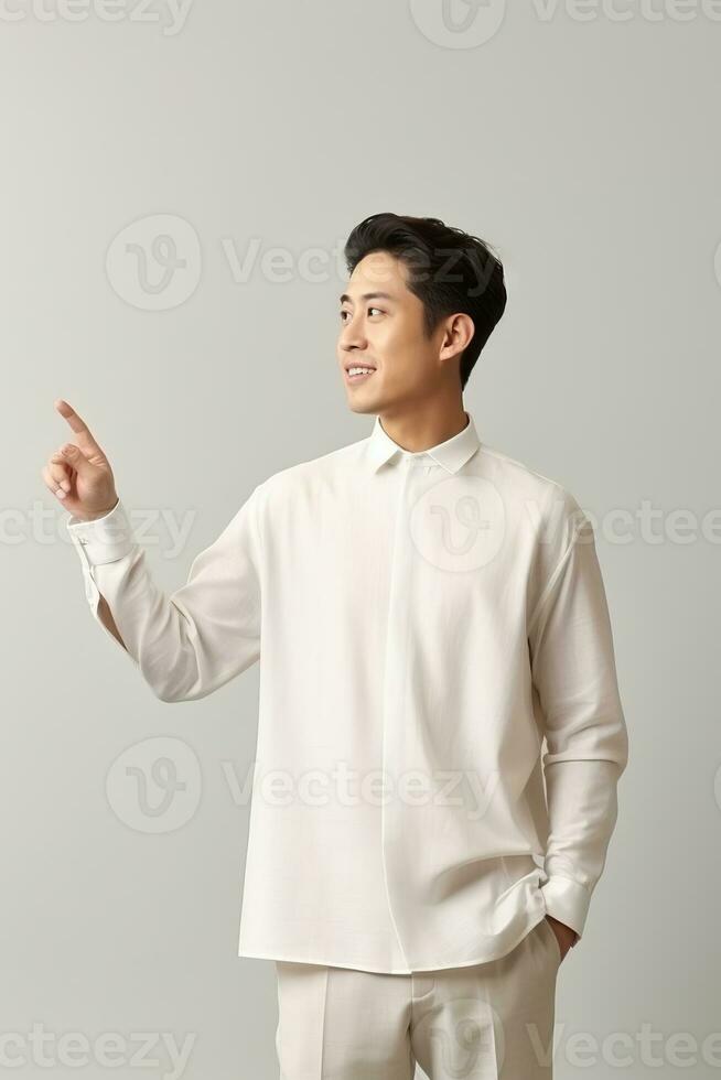 handsome asian man emotional dynamic pose AI Generative photo