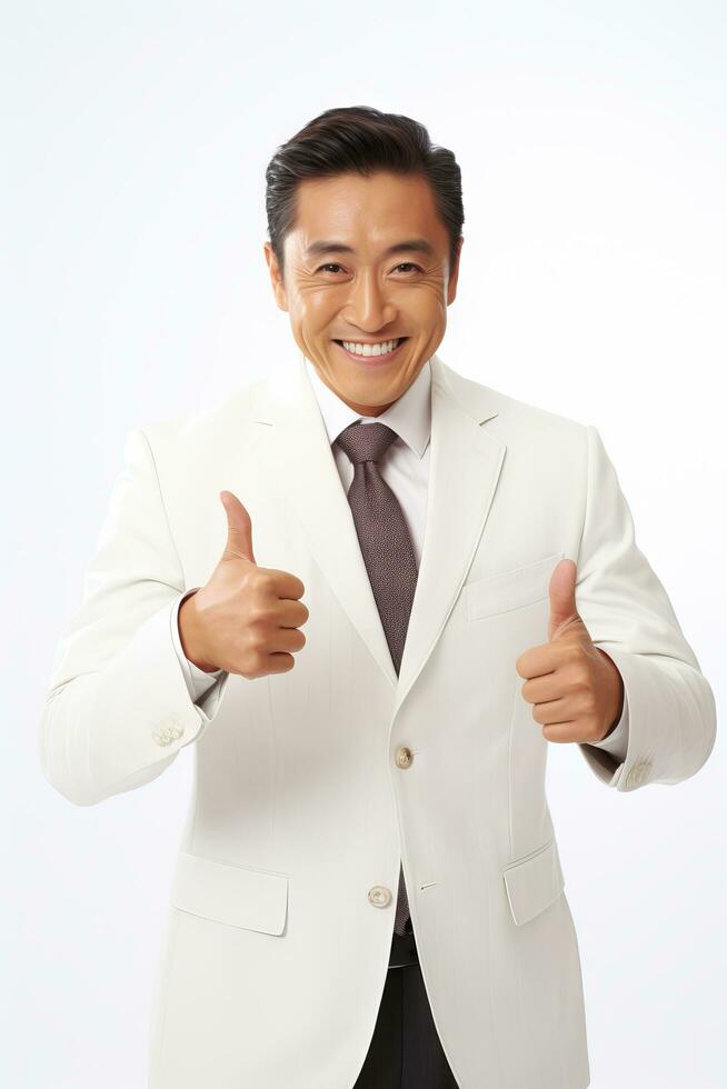 handsome asian man emotional dynamic pose AI Generative photo