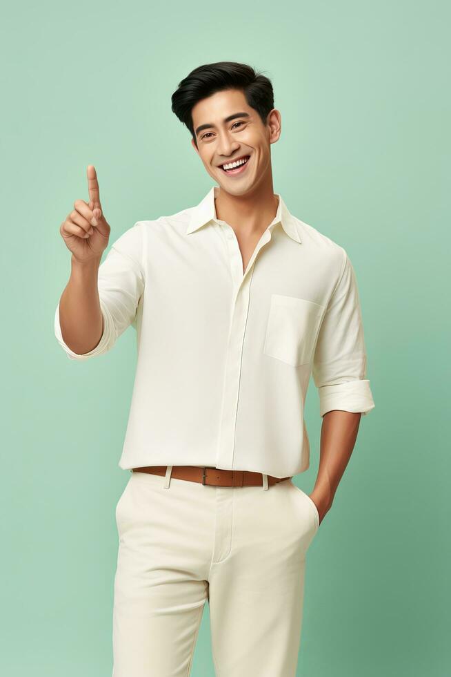 handsome asian man emotional dynamic pose AI Generative photo