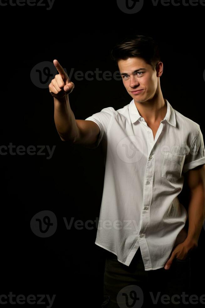 handsome asian man emotional dynamic pose AI Generative photo