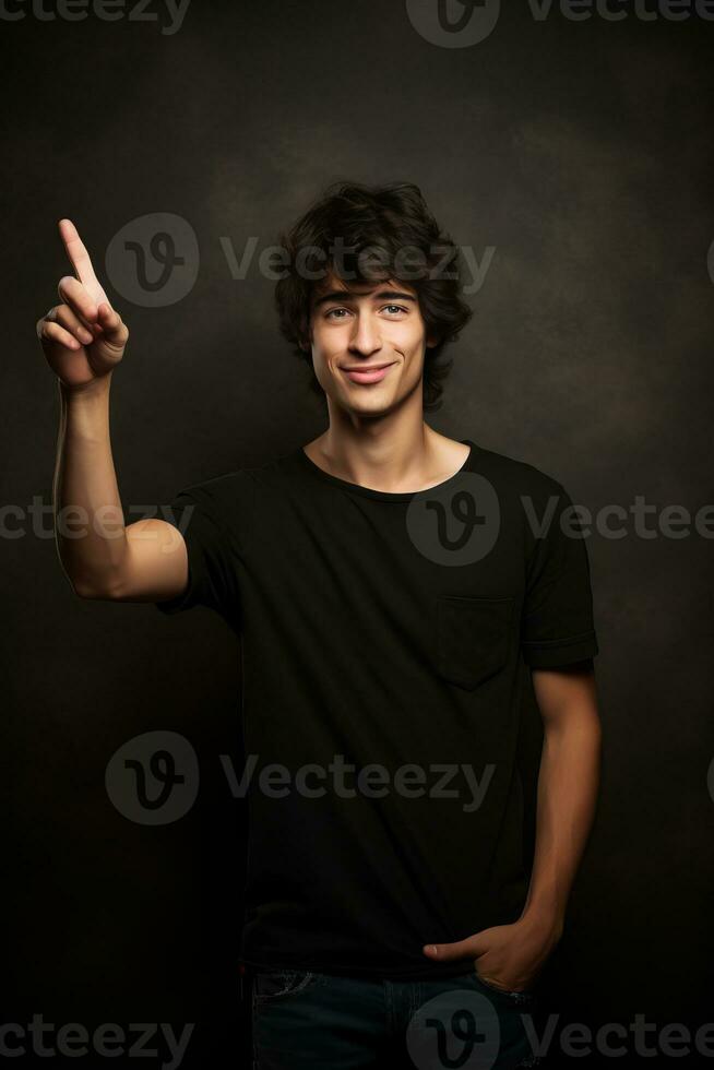 handsome asian man emotional dynamic pose AI Generative photo
