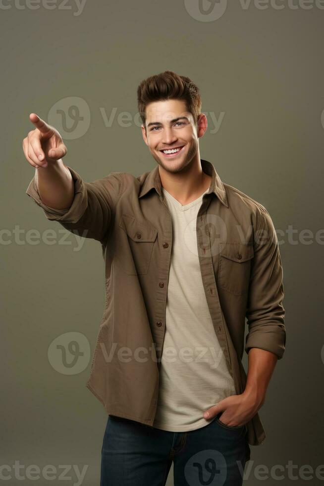 handsome asian man emotional dynamic pose AI Generative photo