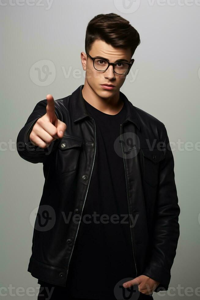 handsome asian man emotional dynamic pose AI Generative photo