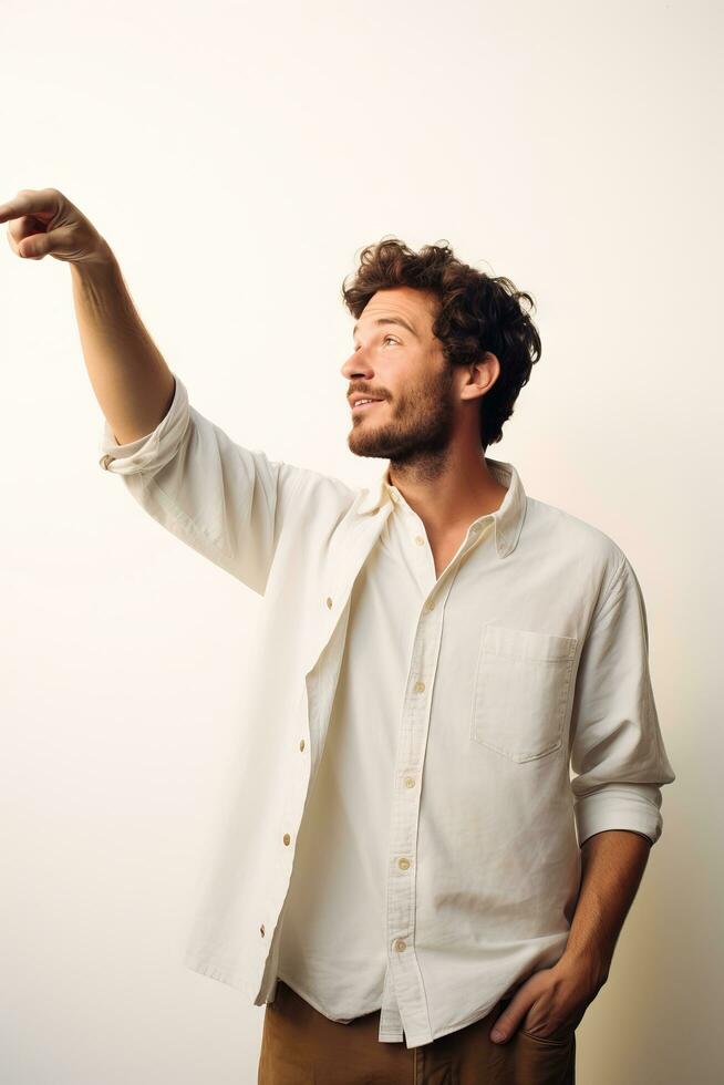 hermoso asiático hombre emocional dinámica actitud ai generativo foto