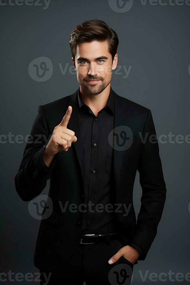 handsome asian man emotional dynamic pose AI Generative photo