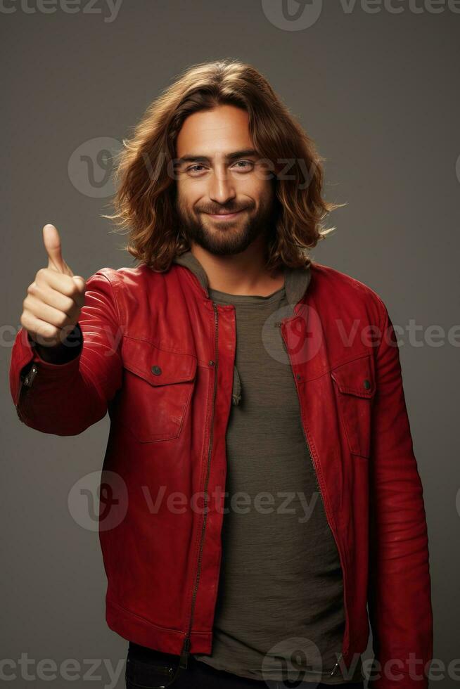 handsome asian man emotional dynamic pose AI Generative photo
